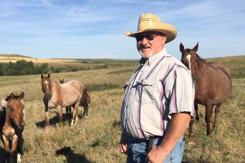 Gary Dassinger with some of his horses
